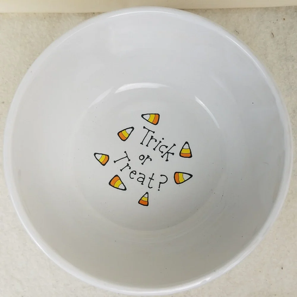 Vintage Halloween Bowl‎ Ceramic Kids in Costume Party Decor Collectible